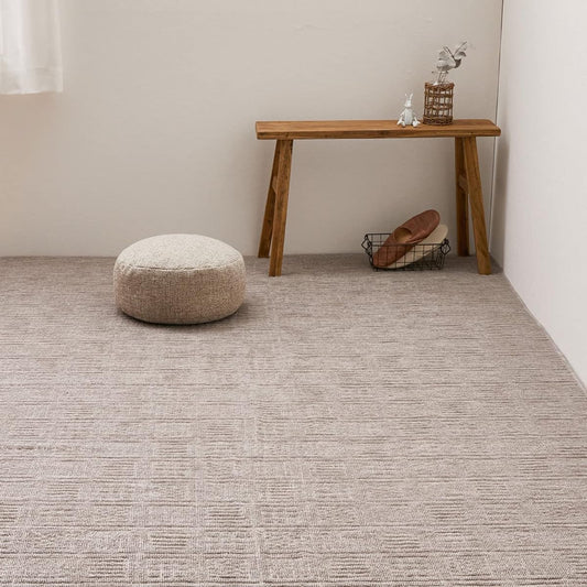 Hagiwara Carpet Greige Edoma 8 tatami Approx. 352 x 352 cm "Pixis" Lightweight Scandinavian Checkered Pattern Hot Suitable Made in Japan