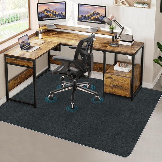 Chair Mat, Chair Mat, Floor Mat, Dark Gray, 90 x 120cm, Flooring Mat, Floor Protection Mat, Chair, Prevents Scratches, Gaming Mat, Anti-Dent, Non-Slip Floor, Anti-Scratch, Anti-Slip