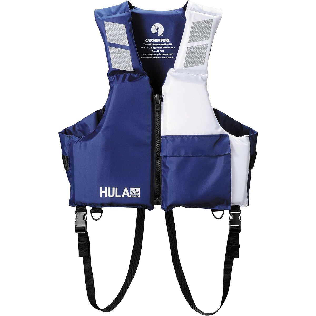 CAPTAIN STAG Life Jacket Life Jacket Ministry of Land, Infrastructure, Transport and Tourism Type Approved Cherry Blossom Mark Type D Navy x White HULA