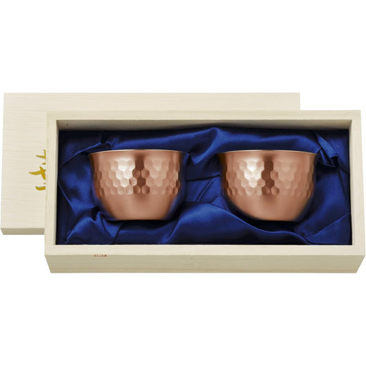 Tanabe Metal Fittings EUL Hanaguinomi 90ml Hammered Copper Mirror Paulownia Box Set of 2 2815