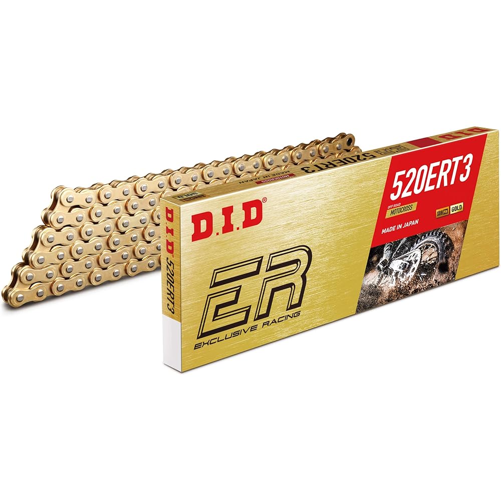 D.I.D Motorcycle Chain with Clip Joint 520ERT3-114RB G&G (Gold) SDH Pin Processing for Two Wheels Motorcycle 906388