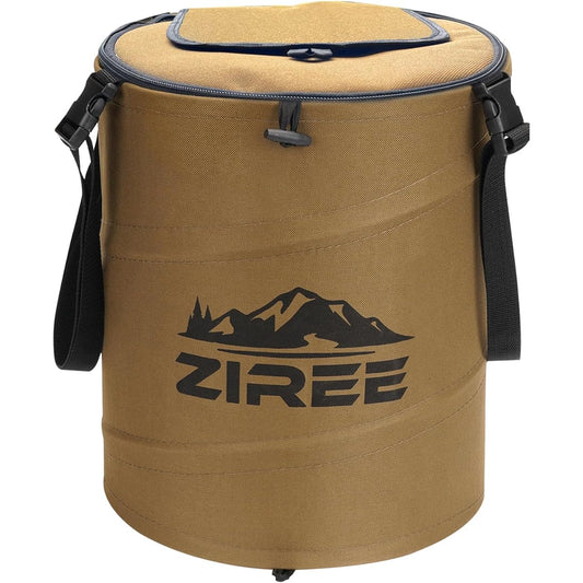 ZIREE Camping Trash Can Folding Bucket Lightweight Soft Trash Box Large Capacity Pop-up with Lid Waterproof Firewood Bin Car Wash Disaster Multifunctional Outdoor Dust Box
