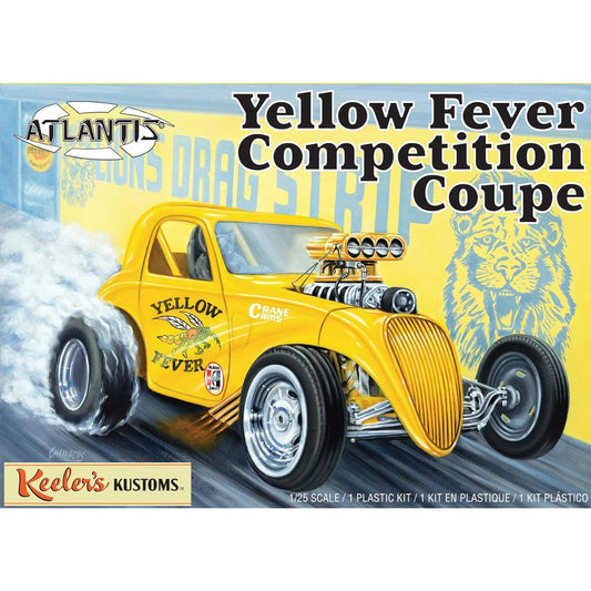 Atlantis Model 1/25 Keelers Customs Yellow Fever Dragster Plastic Model ATLAMC13101 Molding Color