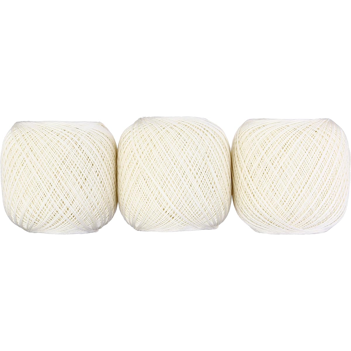 Olympus yarn Emmy Grande lace thread, fine col.804, cream type, 100g, approx. 436m, set of 3 beads