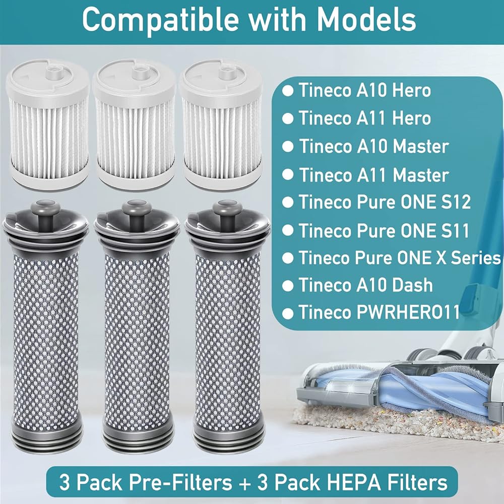 3 Compatible with Filter Kit for replacing Pack Tineco A10/A11 HERO/MASTER
