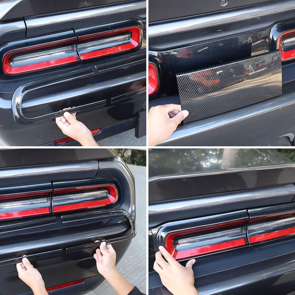 VOODONALA Challenar Tail Light Cover Trim Accessory Dodge Challenger 2015 For Carbon Fiber Grain 5PS