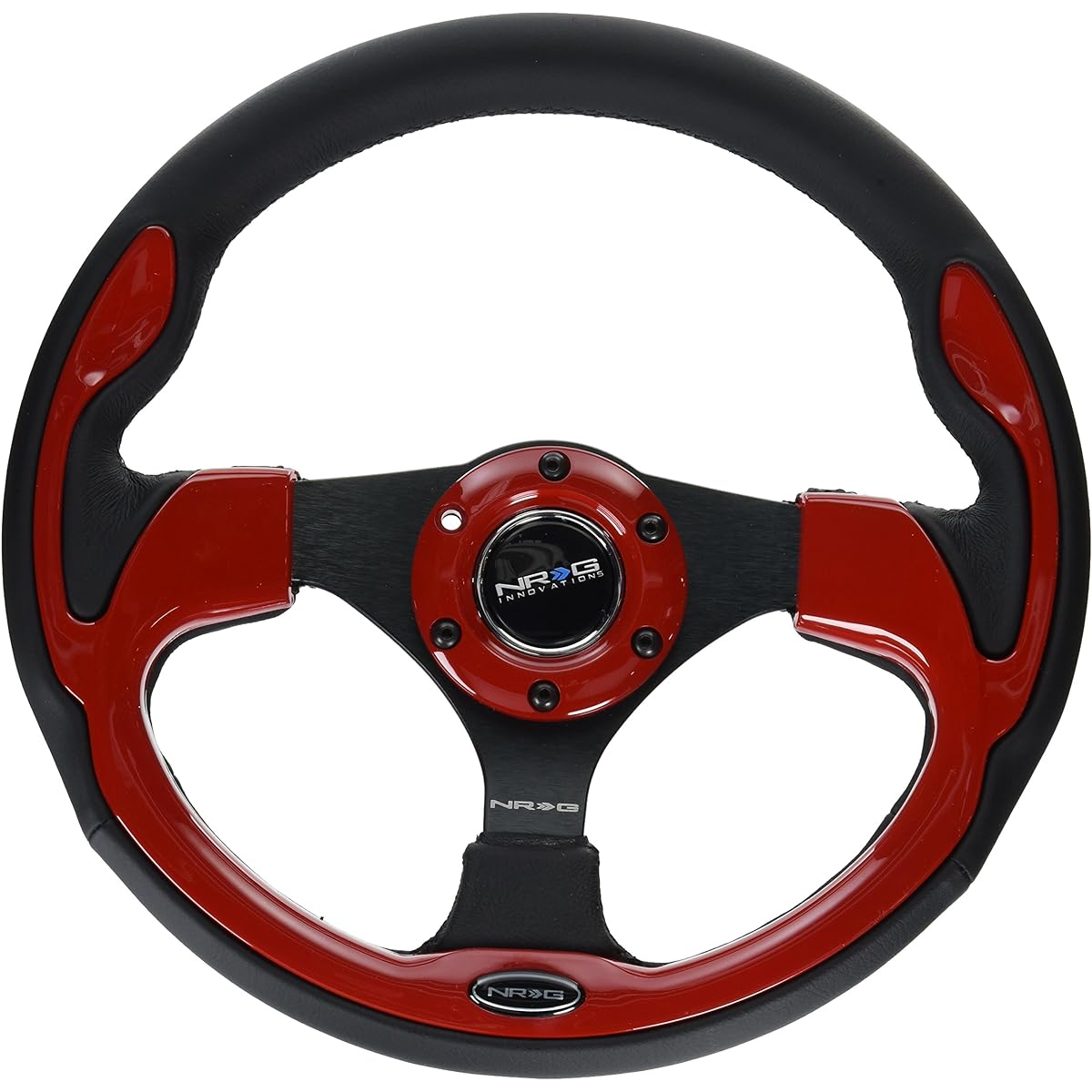 NRG Innovations RST-001rd reinforced Steering Wheel (320mm Sports Steering Wheel Red Trim) Red