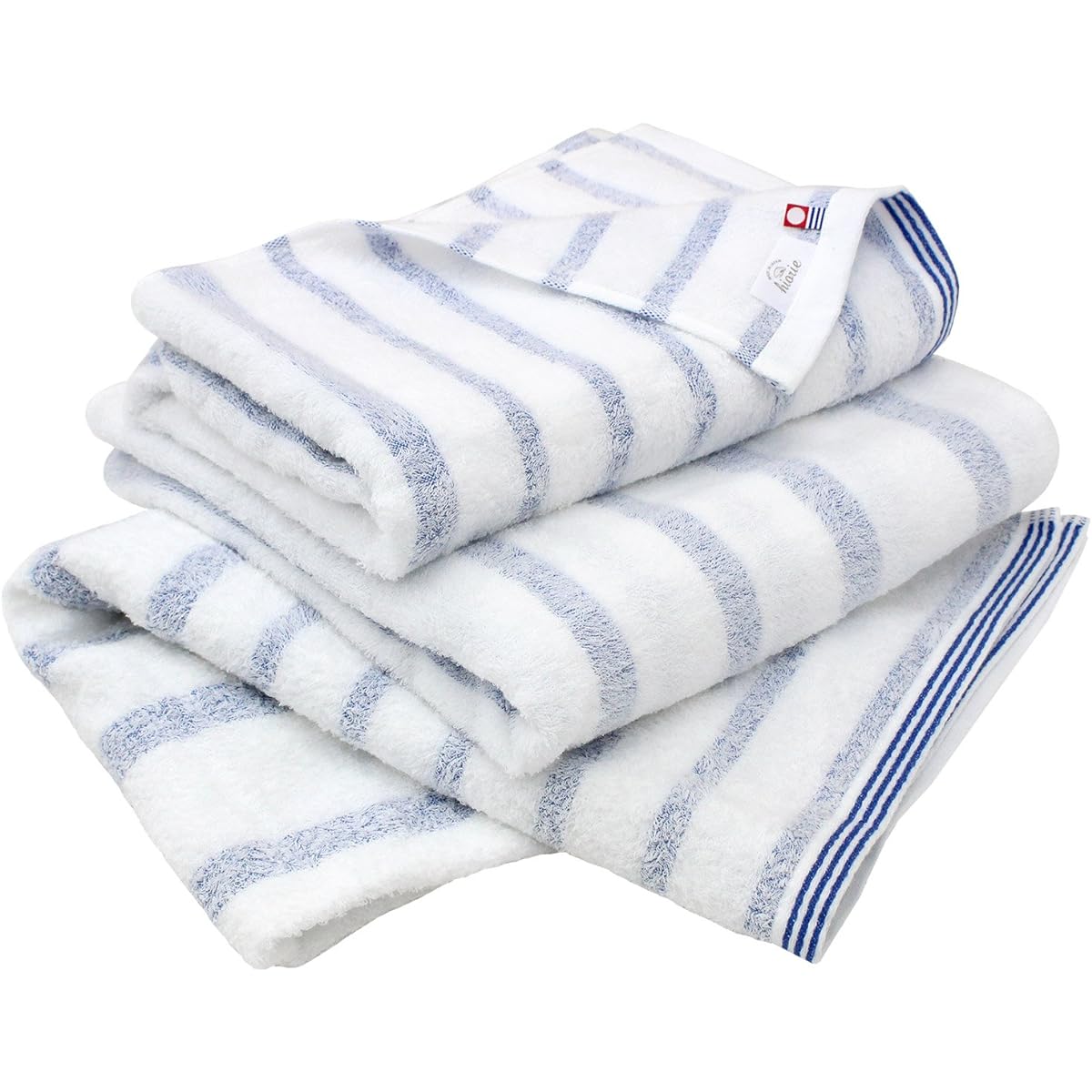 Imabari Towel Certified Bath Towel Hiorie Mist Mist Set of 3 Blue Made in Japan Border Imabari Brand Instant Absorption Quick Drying Drying Room 100% Cotton Soft imabari towel