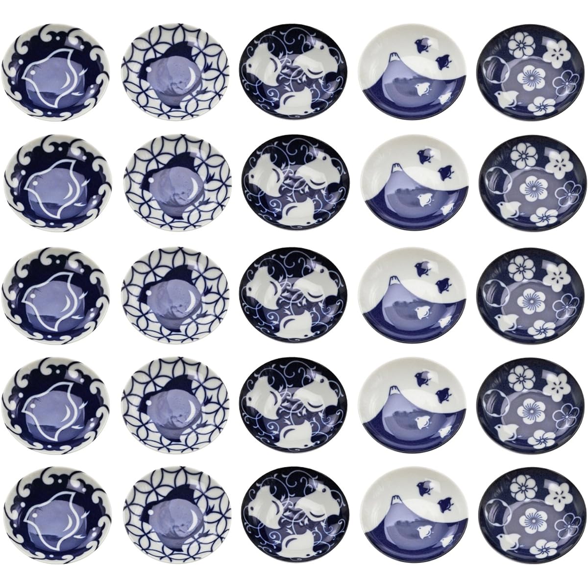 Mino ware small plates (5 pieces) x 5 sets Chidori 145187(5)