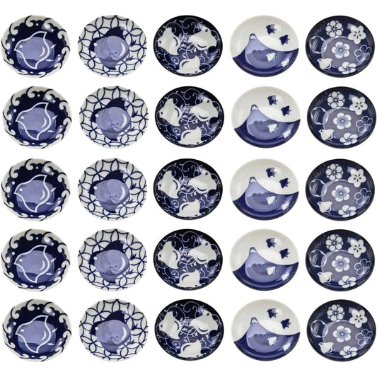 Mino ware small plates (5 pieces) x 5 sets Chidori 145187(5)
