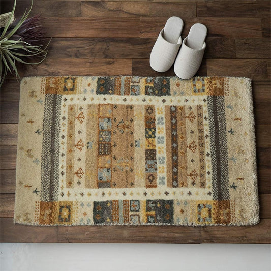 Sayang Sayan Hand Woven Gabbeh Gabbeh Entrance Mat Indoor Indoor SS2 60x90 Beige Wool