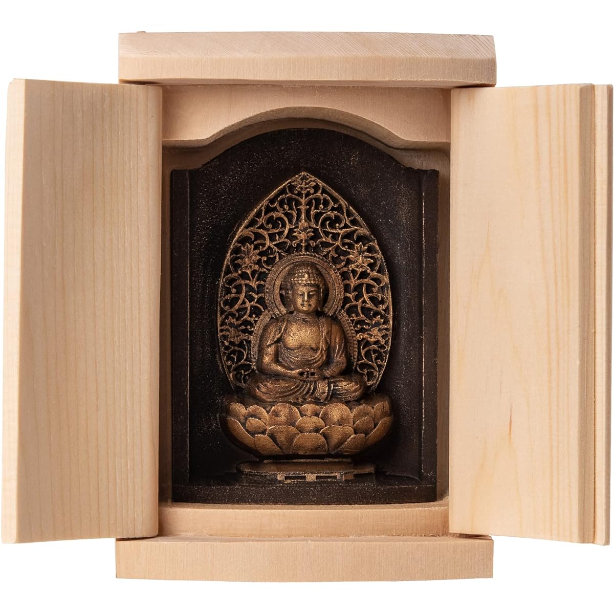 Zeku Amida Nyorai Buddha statue with Zushi (golden antique finish) Mount Jujyoin prayer _ Born in the Year of the Dog and Pig Twelve Zodiac Amulet Principal Image Zodiac (T00254-H