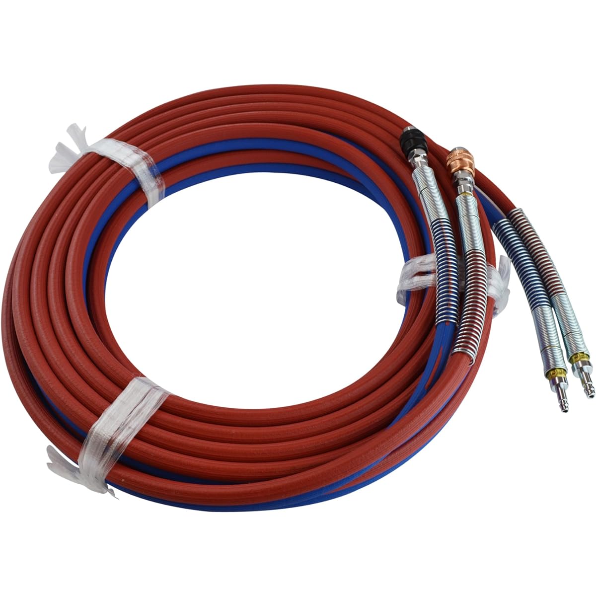 Star Electric Manufacturing (SUZUKID) Small Diameter Twin Gas Hose (Oxygen Inner Diameter 5φ/Acetylene Inner Diameter 5φ) 10m One-touch Fitting/With Spring W-290