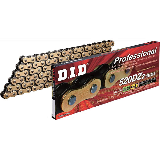 D.I.D Motorcycle Chain Clip Joint Included 520DZ2-110RB G&B (Gold & Black) SDH Pin Processing for Two Wheels Motorcycle