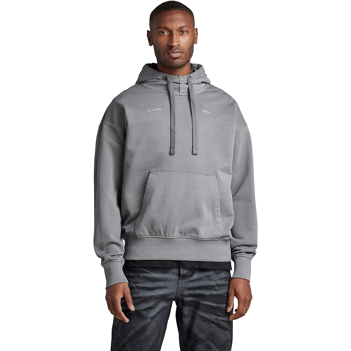 [G-STAR LOW] Hoodie Sweatshirt Men's Oversized Fit GARMENT DYED OVERSIZED HOODIE