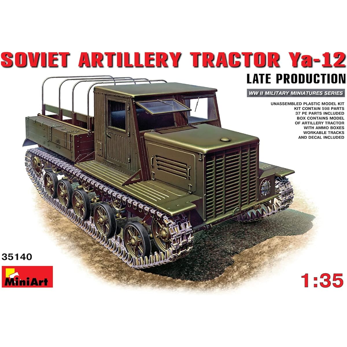 Miniart 1/35 Soviet Artillery Tractor Ya12 Late Model MA35140 Plastic Model