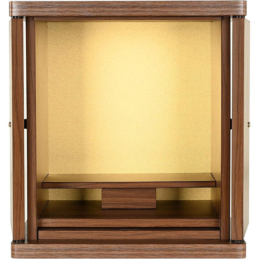 Toshi Kobo Buddhist Altar Drawer/Door/Guaranteed Modern Mini Simple Compact (Walnut Color) No. 14
