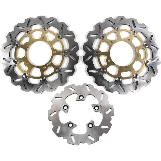 Arashi Front and Rear Brake Disc Rotor for Suzuki GSXR1000 GSX-R1000 2005-2008 K5 K6 K7 K8 Motorcycle Replacement Accessories Gold