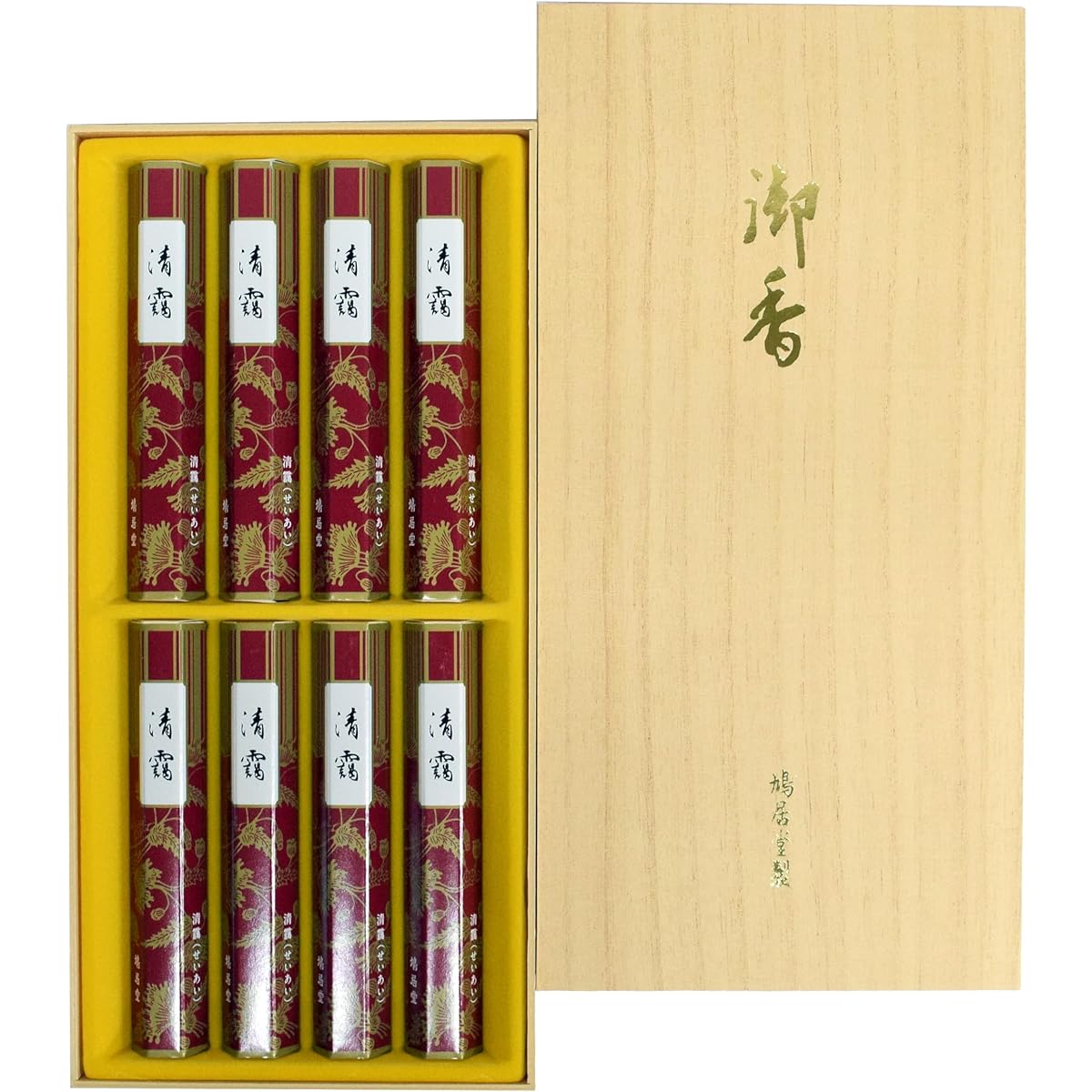 Kyukyodo incense sticks, Seiryo, paper box, short size incense sticks, 8 packs