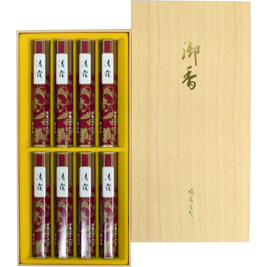 Kyukyodo incense sticks, Seiryo, paper box, short size incense sticks, 8 packs