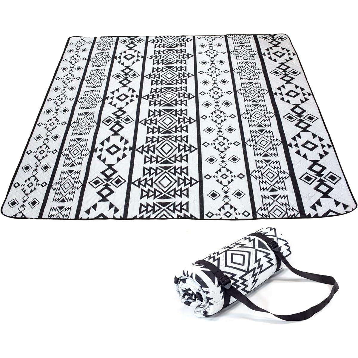 [DALO] Thick Leisure Sheet, Machine Washable, Multi-Layered Structure, Lightweight, Multifunctional, Outdoor, Camping, Compact Storage (200 x 200cm, Bohemian White)