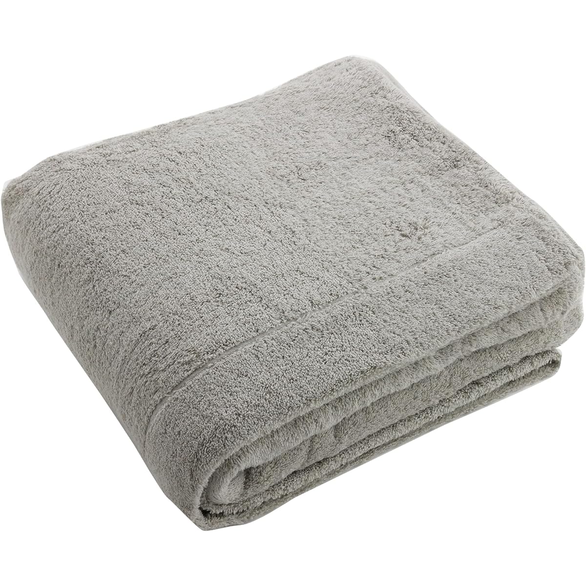 Muko Towel Towel Blanket, Single (approx. 136 x 190 cm), Thick, Comfortable, Fluffy, 100% Cotton, Senshu Towel, Made in Japan, Washable, Plain, 1 Piece, Light Gray
