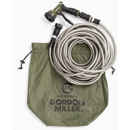 GORDON MILLER Stainless steel water hose 15m metal bellows watering car wash with 9 water pattern nozzles and special bag 01564987