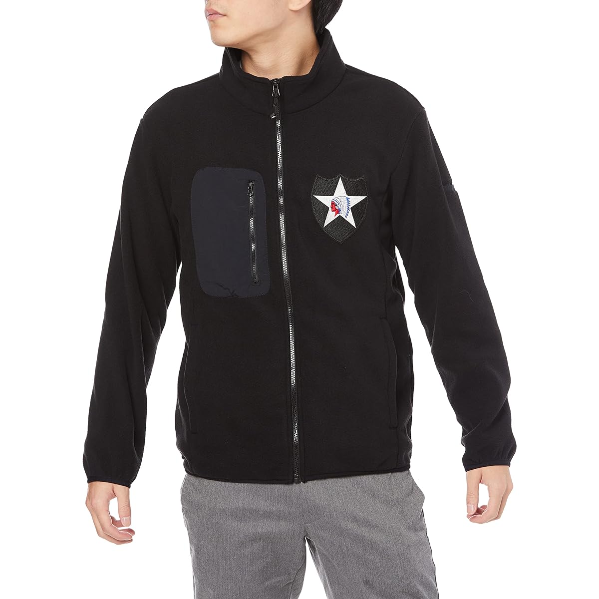 [Fstyle] Fleece Jacket John Lennon Type Fleece with Patch