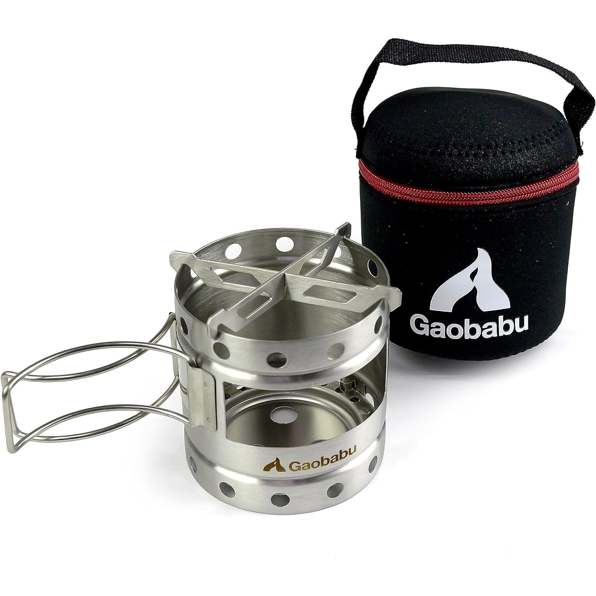 Gaobabu Calibo Windshield (Dedicated Cross Trivet + Storage Pouch Included) Portable Stove Stainless Steel