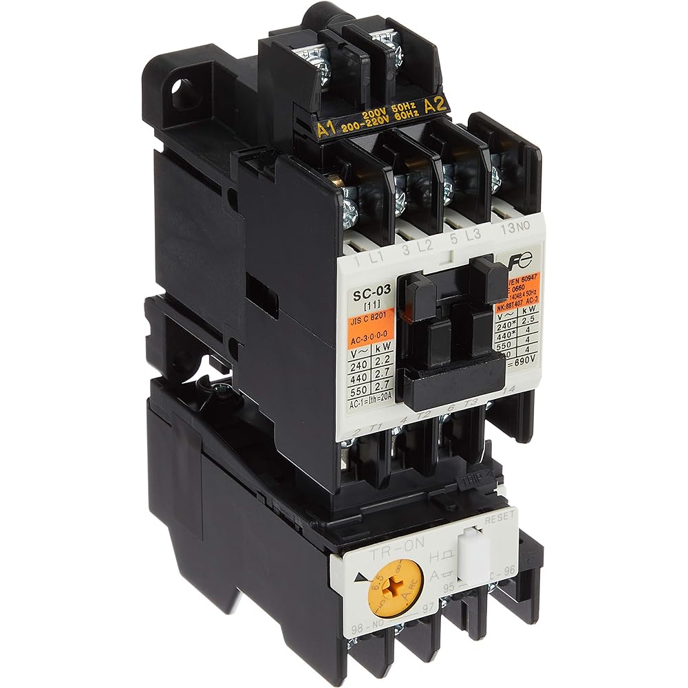 Fuji Electric standard electromagnetic switch without case cover SW-03-200V-1.5KW-AC200V-1A