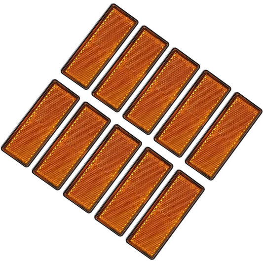 AULESSE 10Pcs Driveway Reflector Waterproof Safety Reflective Tape Reflective Strip for Heavy Truck Car RVS Bus (Orange