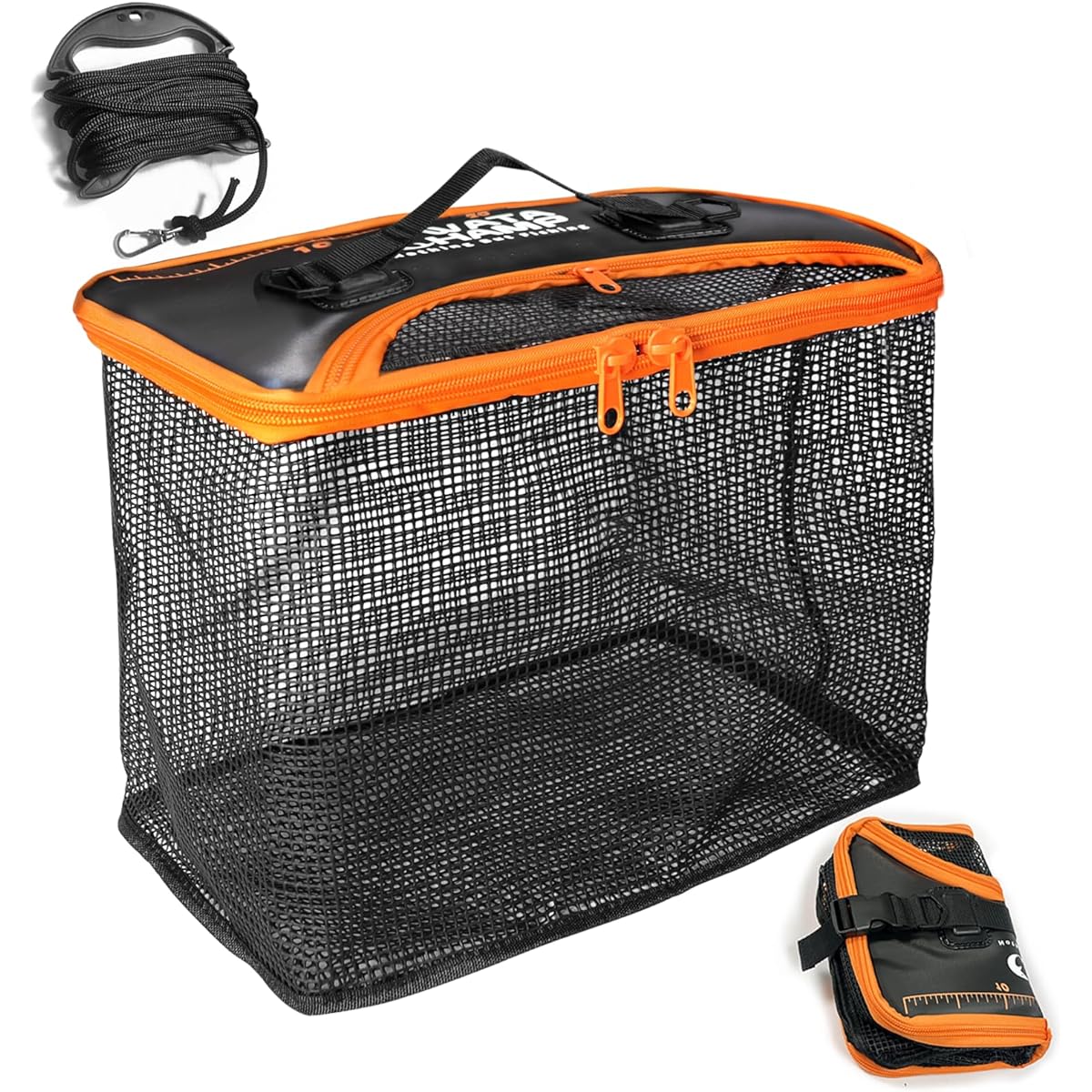 WATACHAMP Sukari Fishing Folding Floating Sukari 40cm 50cm 60cm Net Bucket 8m Rope Included Multifunctional Fishing Rock Fishing Tackle Fishing Case BOX Bucket Tackle Bag Utilization Bucket EVA (Red)