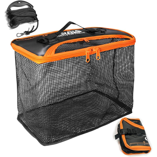 WATACHAMP Sukari Fishing Folding Floating Sukari 40cm 50cm 60cm Net Bucket 8m Rope Included Multifunctional Fishing Rock Fishing Tackle Fishing Case BOX Bucket Tackle Bag Utilization Bucket EVA (Red)