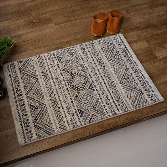Sayan Sayan Kilim Pattern High Density Entrance Mat Indoor Suit 67x120 Beige Made in Belgium