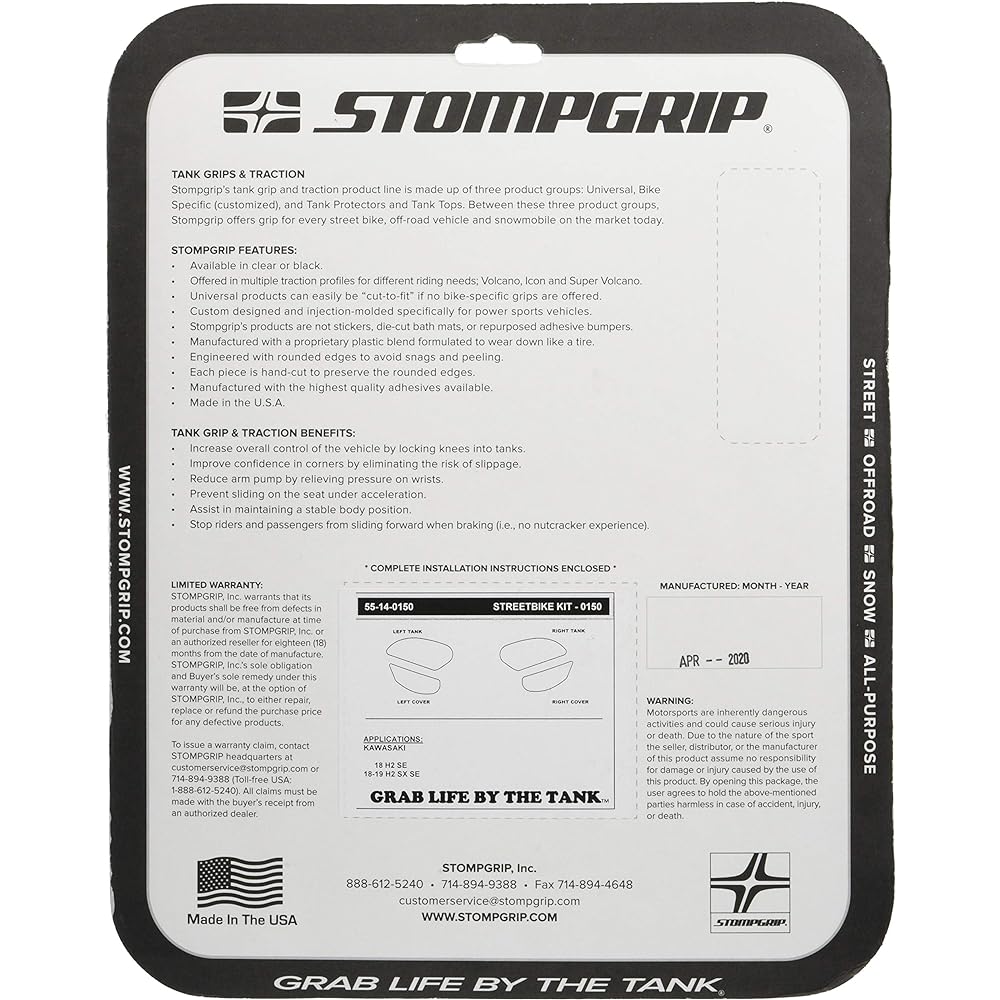 (Stomp Grip) Traction Pad Tank Kit Clear ICON NINJA H2SX/SX SE 18-20 55-14-0150C