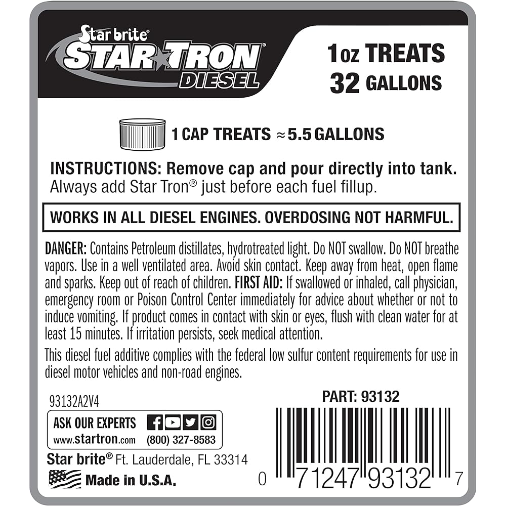 Star Tron Enzyme Fuel Treatment - Super Concentrated Diesel Formula - 32 oz