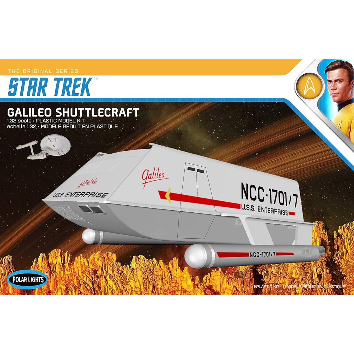 Polar Lights Star Trek Space Operation Galileo Shuttle 1/32 Scale Plastic Model POL909