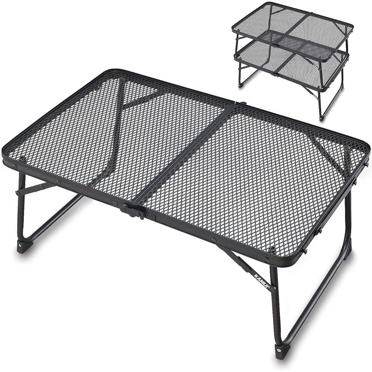 KAMUI Field Ground Rack Mesh Table Lightweight Foldable Compact Stackable Perfect for Camping Outdoor Picnic Field etc.