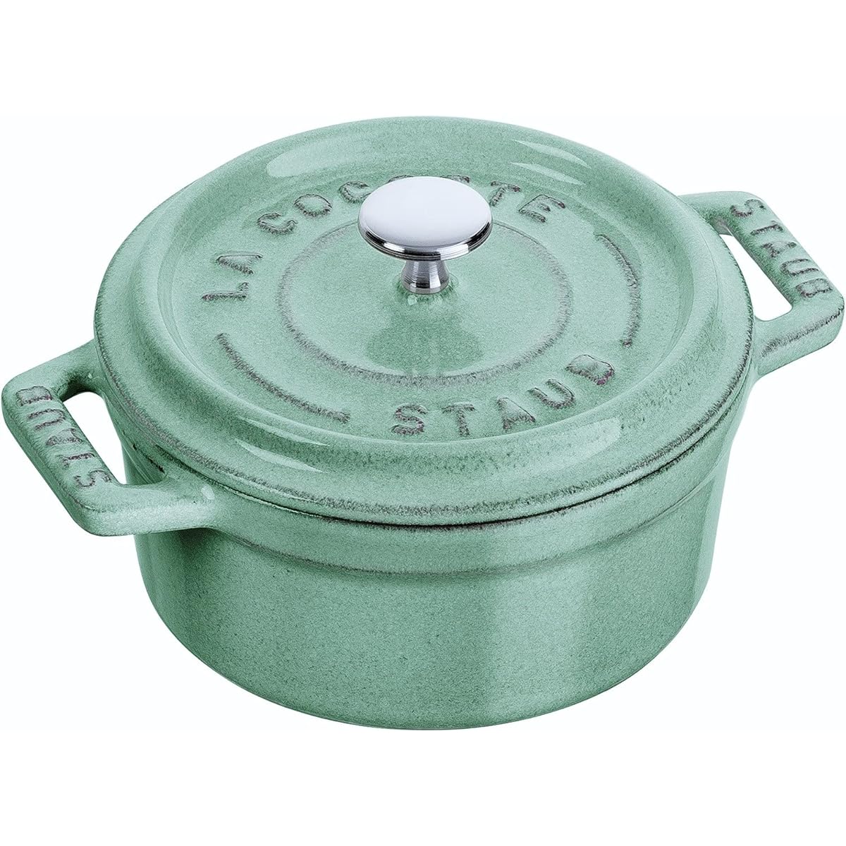 staub "Mini Pico Cocotte Round Sage Green 10cm" Small Hand Cast Enamel Pot [Authorized Japanese Product] La Cocotte Round 40508-702