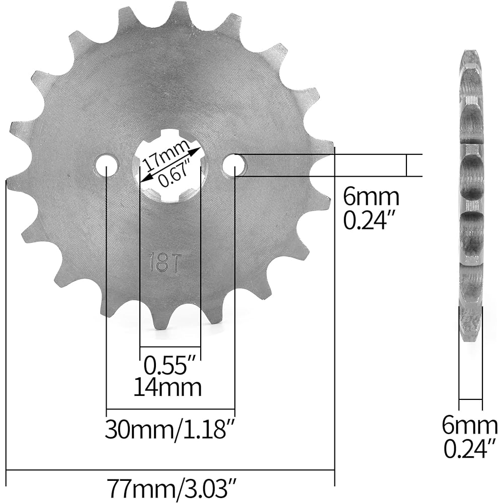 WINGSMOTO Sprocket Front 420-18T 17mm Motor ATV Dart Bike