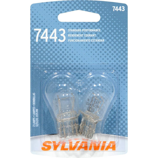 Sylvania 168 Basic Miniature Bulb, (Contains 2 Bulbs) 7443. BP2
