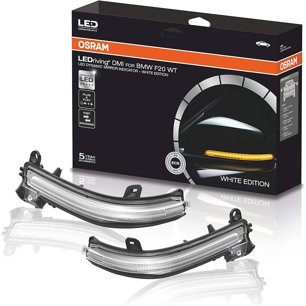 OSRAM LEDDMI F20 WT S LEDRIVING Dynamic LED Mirror Indicator White Edition 2 pieces