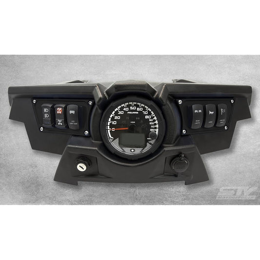 STVMotorsports Custom Aluminum Black Dash Panel for 2015-2018 Polaris RZR XP 900 with 4 Laser Rocker Switches