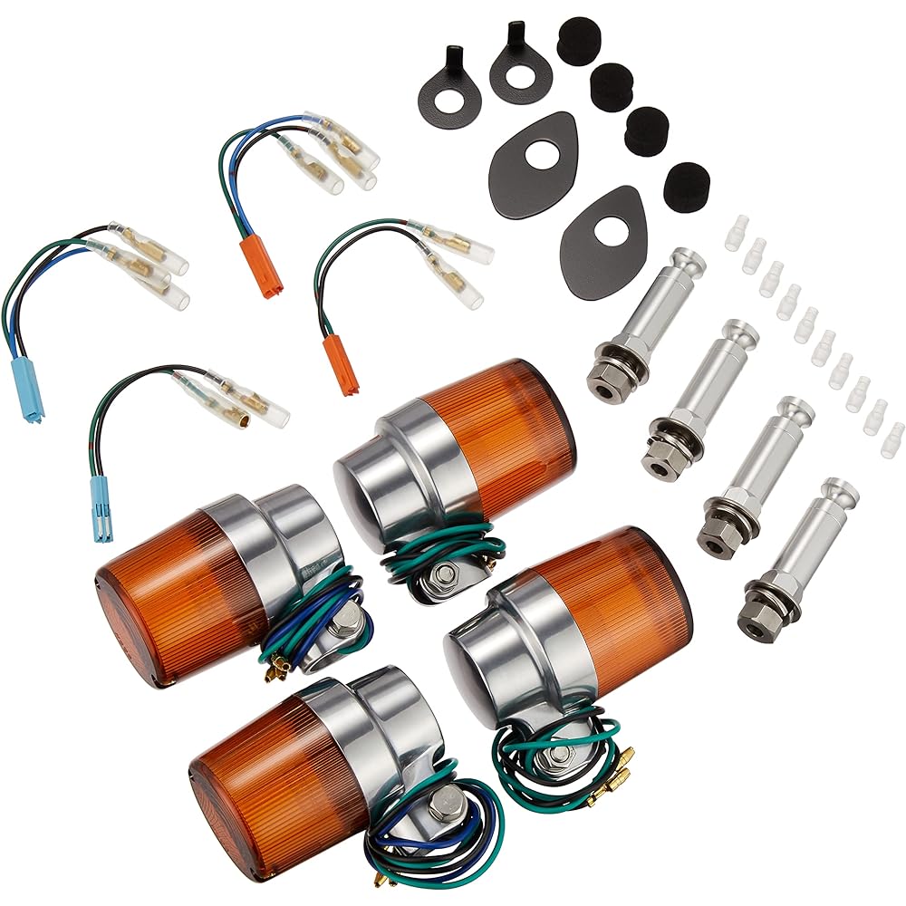 POSH Motorcycle Supplies Turn Signal Super Bike Type Vehicle Specific Set CB1300SF(03-05) CB400SFSPECIII(04-05/08-12) Buff Body/Orange Lens 153493-23