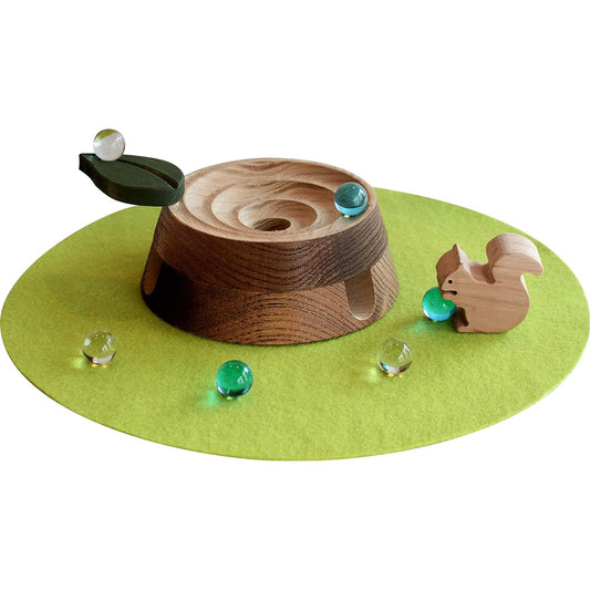 Oak Village Droplet Forest Play Brown Made in Japan Domestic Natural Wood 02170-11 Diameter 12 x Height 4.2cm