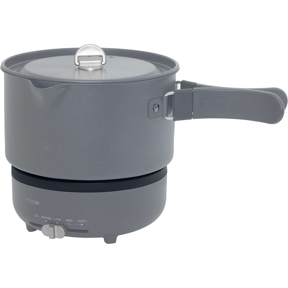 [Yamazen] Cooking Pot & Plate Cooking Kettle for Living Alone acorde (Temperature Adjustment Function/Washable/Heat Retention Function) Charcoal Gray GGC-W600(CG)