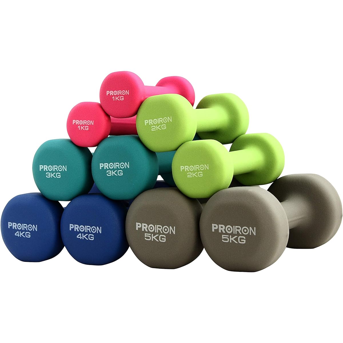 PROIRON dumbbell "set of 2 1kg/1.5kg/2kg/3kg/4kg/5kg/8kg/10kg" dumbbell set with soft coating [strength training, muscle training, shape up, iron array, iron array]