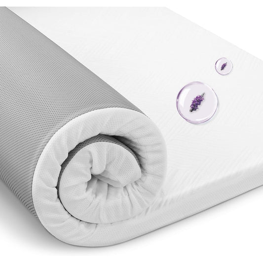 TITIROBA Mattress High Resilience Futon Bed Mat Thickness 5cm Double Layer Structure Lavender Sponge Non-thermal Memory Foam Mite Removal Ag+Antibacterial Double (140*195*5cm)