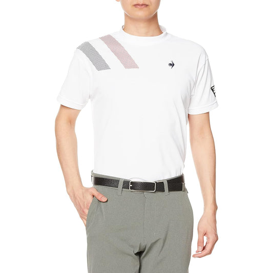 [Le Coq Sportif] 2023 Spring/Summer Model Short Sleeve Shirt Mock Neck Sweat Absorbent Quick Drying Stretch UPF15 Distribution Limited Special Order Toriko Golf Standard QGMVJA50NT Men's