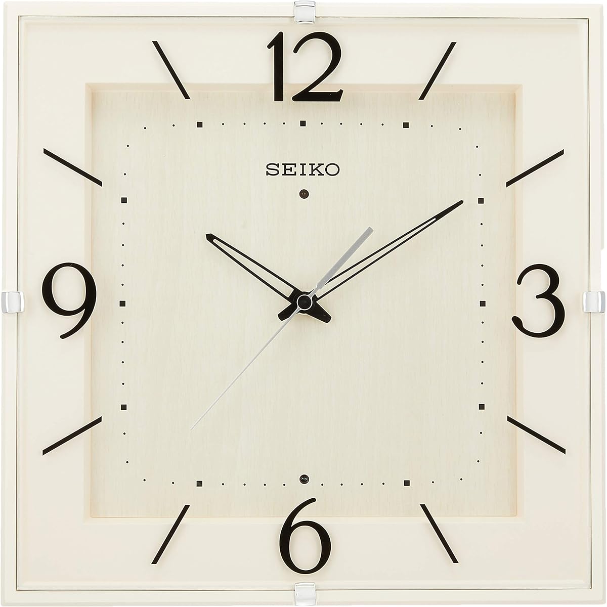 Seiko Clock Wall Clock Natural Radio Analog Square Ivory Wood Grain Pattern KX398A